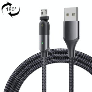 FXCM-WY0G 2.4A USB to Micro USB 180 Degree Rotating Elbow Charging Cable, Length:1.2m(Grey) (OEM)