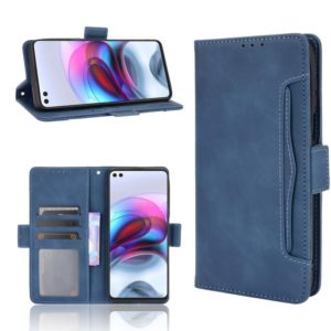 For Motorola Edge S / Moto G100 Skin Feel Calf Pattern Horizontal Flip Leather Case with Holder & Card Slots & Photo Frame(Blue) (OEM)