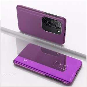 For Redmi K40/K40 Pro/K40 Pro+/Poco F3 Plated Mirror Horizontal Flip Leather Case with Holder(Purple) (OEM)