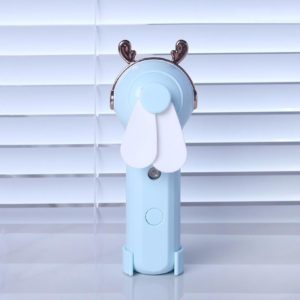 Handheld Hydrating Device Chargeable Fan Mini USB Charging Spray Humidification Small Fan(M11 Blue Deer) (OEM)