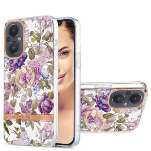 For OnePlus Nord N20 5G Ring IMD Flowers TPU Phone Case(Purple Peony) (OEM)