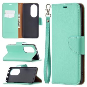 For Huawei P50 Pro Litchi Texture Pure Color Horizontal Flip Leather Case with Holder & Card Slots & Wallet & Lanyard(Green) (OEM)