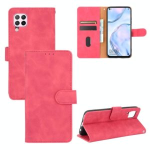 For Huawei nova 6 SE / P40 Lite Solid Color Skin Feel Magnetic Buckle Horizontal Flip Calf Texture PU Leather Case with Holder & Card Slots & Wallet(Rose Red) (OEM)