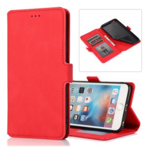 For iPhone 6 Retro Magnetic Closing Clasp Horizontal Flip Leather Case with Holder & Card Slots & Photo Frame & Wallet(Red) (OEM)