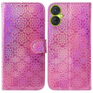 For Tecno Spark 9 Pro Colorful Magnetic Buckle Leather Phone Case(Pink) (OEM)