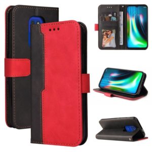 For Motorola Moto G9 Play / E7 Plus Business Stitching-Color Horizontal Flip PU Leather Case with Holder & Card Slots & Photo Frame(Red) (OEM)