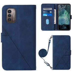 For Nokia G21/G11 Crossbody 3D Embossed Flip Leather Phone Case(Blue) (OEM)