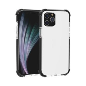 For iPhone 12 Pro Max Four-corner Shockproof TPU + Acrylic Protective Case(Black + Transparent) (OEM)