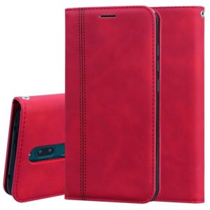 For Xiaomi Redmi 8 Frosted Business Magnetic Horizontal Flip PU Leather Case with Holder & Card Slot & Lanyard(Red) (OEM)