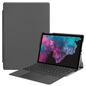 Custer Texture Horizontal Flip PU Leather Case for Microsoft Surface Pro 4 / 5 / 6 / 7 12.3 inch, with Holder & Pen Slot(Grey) (OEM)