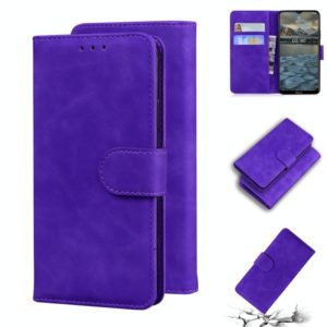 For Nokia 2.4 Skin Feel Pure Color Flip Leather Phone Case(Purple) (OEM)