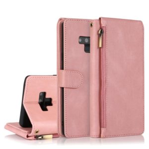 For Samsung Galaxy Note9 Skin-feel Crazy Horse Texture Zipper Wallet Bag Horizontal Flip Leather Case with Holder & Card Slots & Wallet & Lanyard(Rose Gold) (OEM)