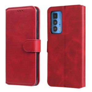 For Motorola Moto Edge 20 Pro Classic Calf Texture PU + TPU Horizontal Flip Leather Case with Holder & Card Slots & Wallet(Red) (OEM)