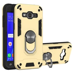 For Samsung Galaxy J2 2 in 1 Armour Series PC + TPU Protective Case with Ring Holder(Gold) (OEM)