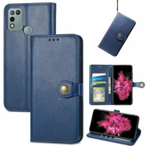 For Infinix Hot 10 Play Solid Color Leather Buckle Phone Case (Blue) (OEM)