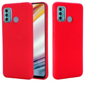 For Motorola Moto G60 Solid Color Liquid Silicone Dropproof Full Coverage Protective Case(Red) (OEM)