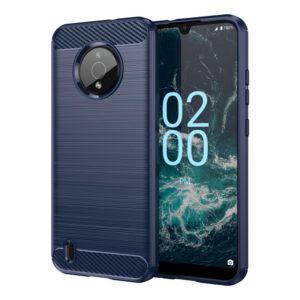 For Nokia C200 Brushed Texture Carbon Fiber TPU Phone Case(Blue) (OEM)