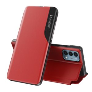 For OnePlus Nord N200 5G Attraction Flip Holder Leather Phone Case(Red) (OEM)