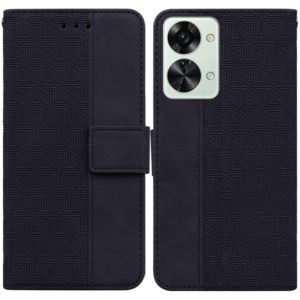 For OnePlus Nord 2T Geometric Embossed Leather Phone Case(Black) (OEM)