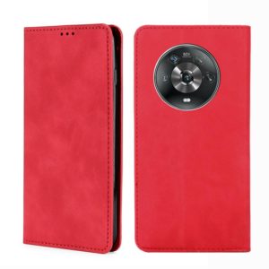 For Honor Magic4 Skin Feel Magnetic Horizontal Flip Leather Phone Case(Red) (OEM)