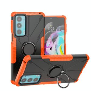 For Motorola Moto Edge 20 Armor Bear Shockproof PC + TPU Protective Phone Case with Ring Holder(Orange) (OEM)