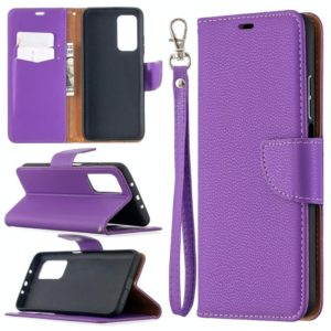 For Xiaomi Mi 10T 5G Litchi Texture Pure Color Horizontal Flip Leather Case with Holder & Card Slots & Wallet & Lanyard(Purple) (OEM)