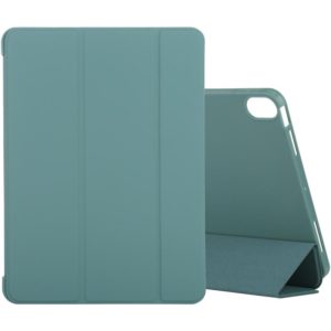 For iPad Air 2022 / 2020 10.9 Silicone 3-Folding Full Coverage Leather Case(Light Green) (OEM)