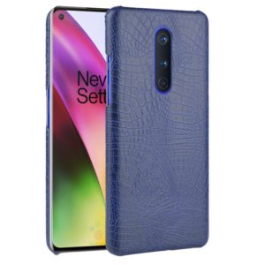 For OnePlus 8 Shockproof Crocodile Texture PC + PU Case(Blue) (OEM)