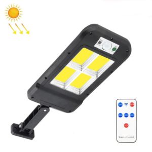 Solar Wall Light Outdoor Waterproof Human Body Induction Garden Lighting Household Street Light 4 x 40COB With Remote Control (OEM)