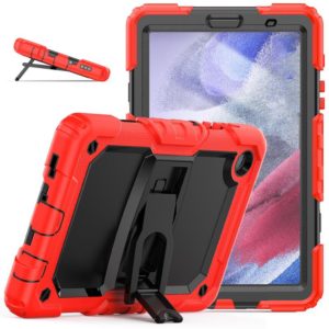 Shockproof Colorful Silica Gel + PC Protective Case with Holder & Shoulder Strap For Samsung Galaxy A7 Lite T220 / T225(Red) (OEM)