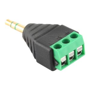 3.5mm Male Plug 3 Pole 3 Pin Terminal Block Stereo Audio Connector (OEM)