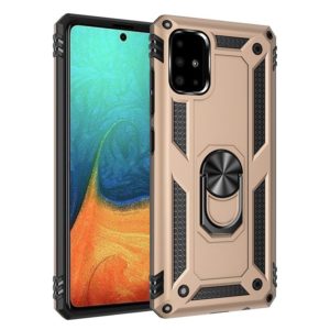 For Galaxy A71 Shockproof TPU + PC Protective Case with 360 Degree Rotating Holder(Gold) (OEM)