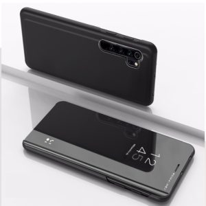For Xiaomi Note 10 Plated Mirror Horizontal Flip Leather Cover with Stand Mobile Phone Holster(Black) (OEM)