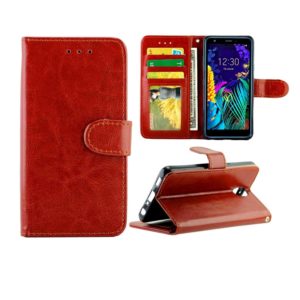 For LG K30 (2019) Crazy Horse Texture Leather Horizontal Flip Protective Case with Holder & Card Slots & Wallet & Photo Frame(Brown) (OEM)