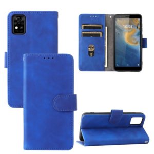 For ZTE Blade A31 Solid Color Skin Feel Magnetic Buckle Horizontal Flip Calf Texture PU Leather Case with Holder & Card Slots & Wallet(Blue) (OEM)