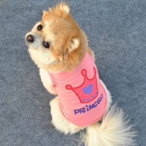 Cute Little Pet Dog Clothes Crown Vest Pet Clothes, Size:XS(Pink) (OEM)