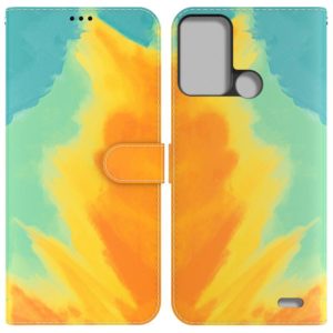 For ZTE Blade A52 Watercolor Pattern Horizontal Flip Leather Phone Case(Autumn Leaf Color) (OEM)