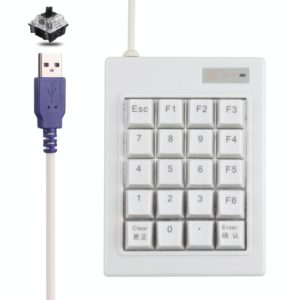 DX-20A 20-keys USB Wired Mechanical Black Shaft Mini Numeric Keyboard (White) (OEM)