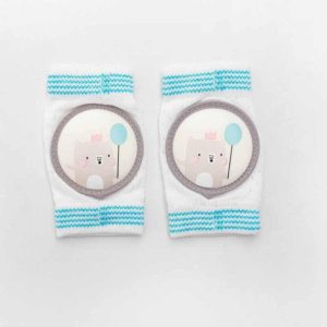 Baby Knee Pads Summer Mesh Thin Cotton Baby Crawling Anti-Fall Elbow Knee Pads Suitable Age: 0-4 Years Old(Blue Balloon Bear) (OEM)