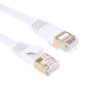 Gold Plated Head CAT7 High Speed 10Gbps Ultra-thin Flat Ethernet RJ45 Network LAN Cable (25m) (OEM)