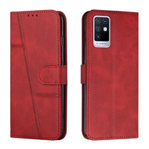 For Infinix Note 10 Stitching Calf Texture Buckle Leather Phone Case(Red) (OEM)