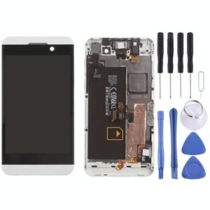 LCD Screen and Digitizer Full Assembly with Frame for BlackBerry Z10 4G(White) (OEM)
