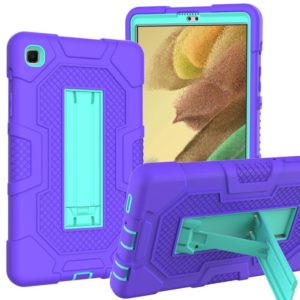 For Samsung Galaxy Tab A7 Lite T220 / T225 Contrast Color Robot Shockproof Silicone + PC Protective Case with Holder(Purple Mint Green) (OEM)