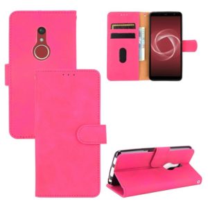 For Fujitsu Be4 Plus F-41B Solid Color Skin Feel Magnetic Buckle Horizontal Flip Calf Texture PU Leather Case with Holder & Card Slots & Wallet(Rose Red) (OEM)