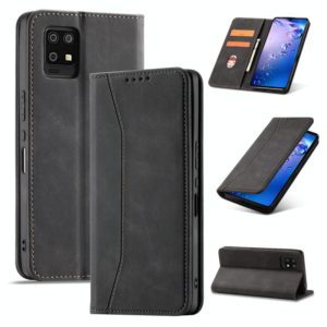 For Sharp Aquos Zero 6 Magnetic Dual-fold Leather Phone Case(Black) (OEM)