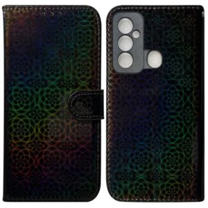 For Tecno Spark 6 GO Colorful Magnetic Buckle Leather Phone Case(Black) (OEM)
