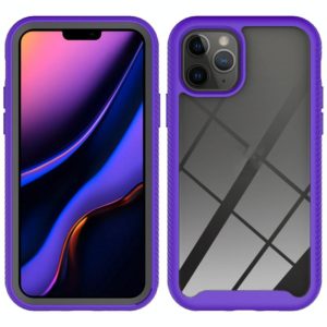 For iPhone 11 Pro Starry Sky Solid Color Series Shockproof PC + TPU Protective Case(Purple) (OEM)
