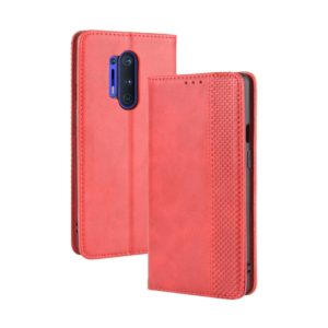 For OnePlus 8 Pro Magnetic Buckle Retro Crazy Horse Texture Horizontal Flip Leather Case with Holder & Card Slots & Photo Frame(Red) (OEM)