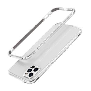 For iPhone 12 Pro Max Aurora Series Lens Protector + Metal Frame Protective Case(Silver) (OEM)