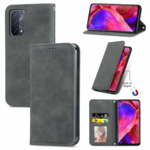 For OPPO A93 5G Retro Skin Feel Business Magnetic Horizontal Flip Leather Case With Holder & Card Slots & Wallet & Photo Frame(Gray) (OEM)